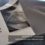 Klebefolie für Laserdrucker weiß glänzend mit Luftkanalstruktur